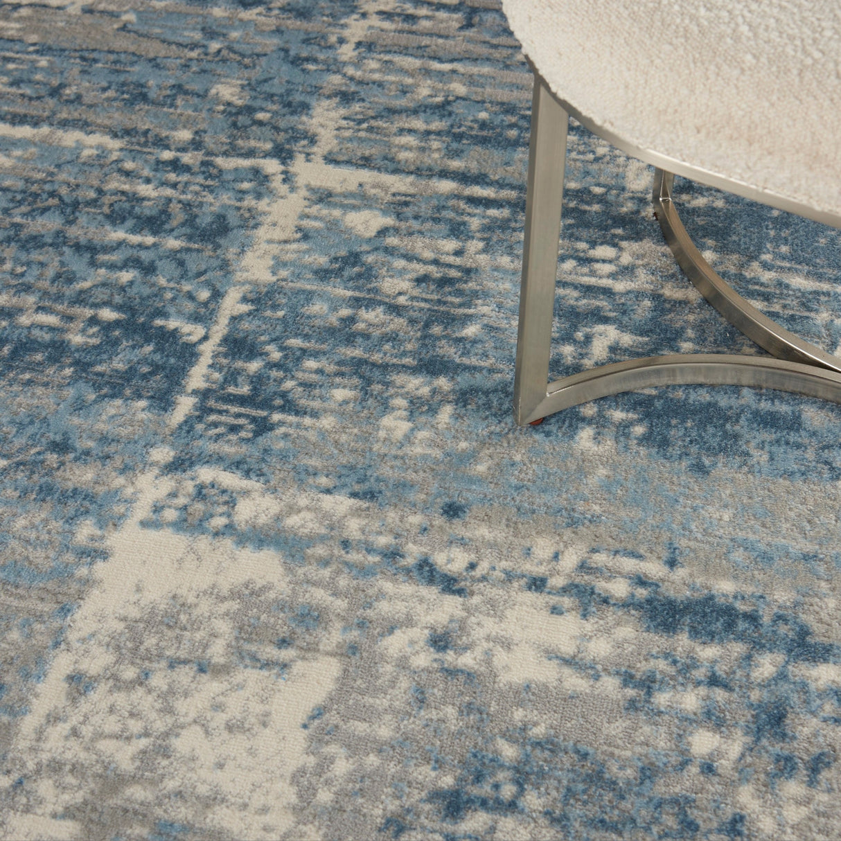 Nourison Solace Sla02 Ivory/Grey/Blue Rugs - Nourison - 99446756831