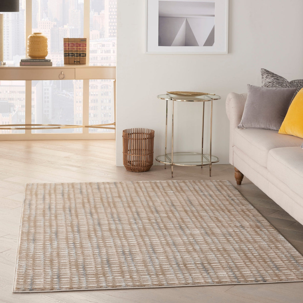 Nourison Solace Sla04 Beige/Blue Rugs - Nourison - 99446768889