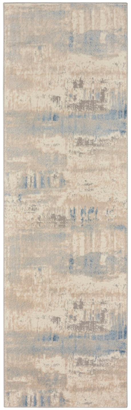 Nourison Solace Sla07 Ivory/Grey/Blue Rug - Nourison - 99446857569