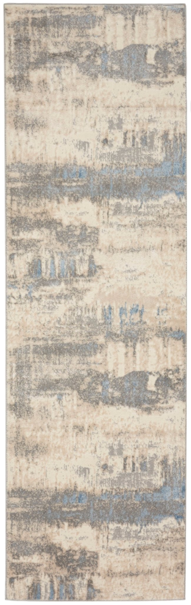 Nourison Solace Sla08 Ivory/Grey/Blue Rug - Nourison - 99446857620