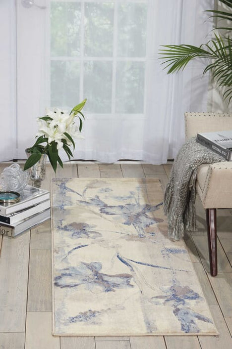 Nourison Somerset St18 Ivory Blue Rugs - Nourison - 99446034250