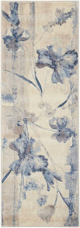 Nourison Somerset St18 Ivory Blue Rugs - Nourison - 99446246318