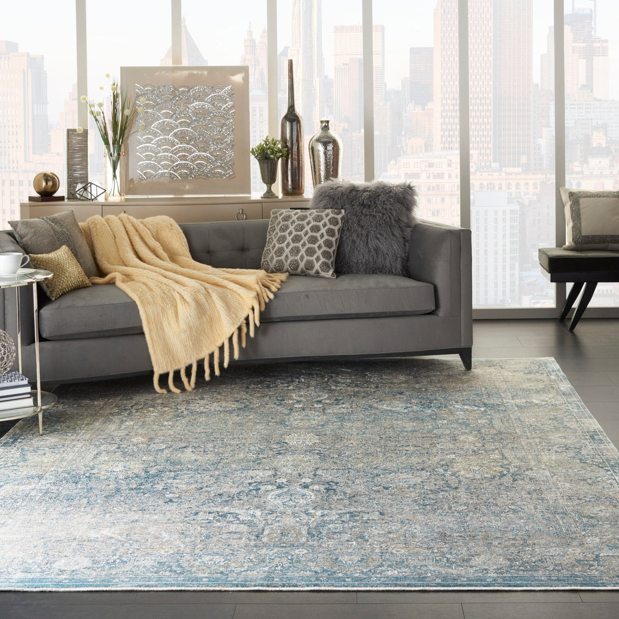 Nourison Starry Nights Stn01 Cream Blue Rugs - Nourison - 99446736802