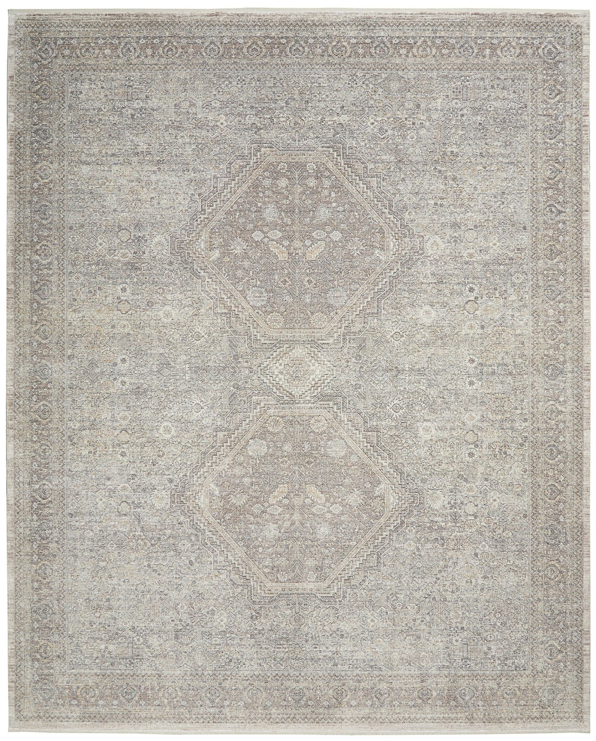 Nourison Starry Nights Stn04 Cream Grey Rugs - Nourison - 99446745569