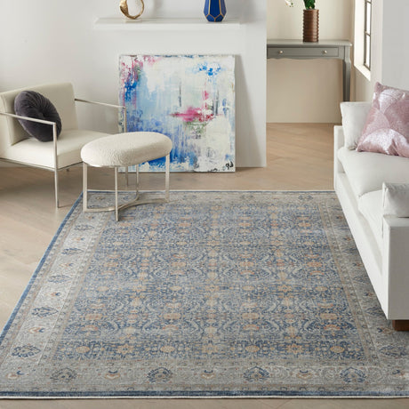 Nourison Starry Nights Stn08 Light Blue Rugs - Nourison - 99446792655