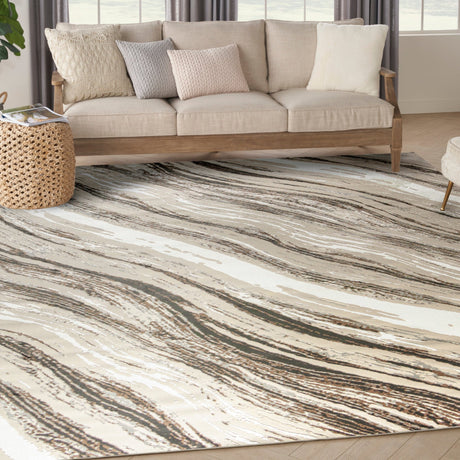 Nourison Sustainable Trends Sut05 Beige Grey Rug - Nourison - 99446954343