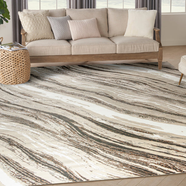 Nourison Sustainable Trends Sut05 Beige Grey Rug - Nourison - 99446954343