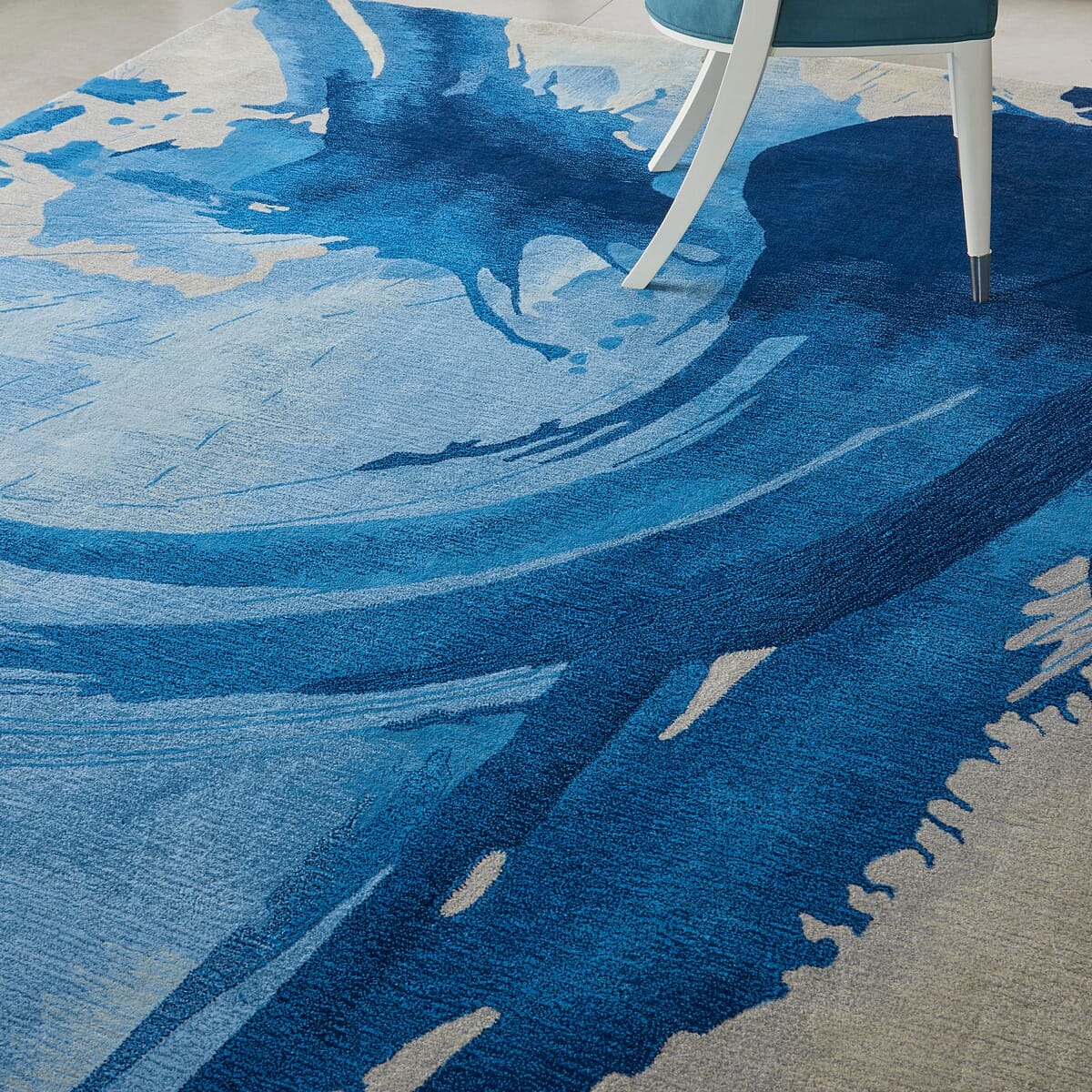 Nourison Symmetry Smm01 Blue / Ivory Rugs - Nourison - 99446495280