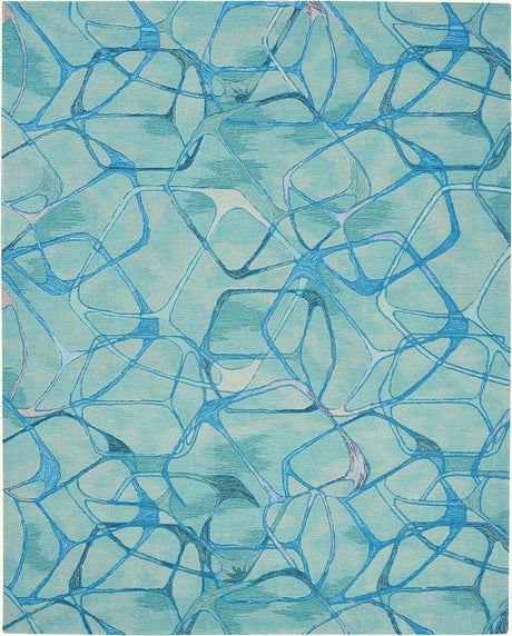 Nourison Symmetry Smm05 Aqua Blue Rugs - Nourison - 99446495815