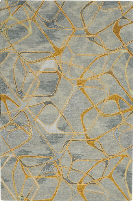 Nourison Symmetry Smm05 Grey / Yellow Rugs - Nourison - 99446495914