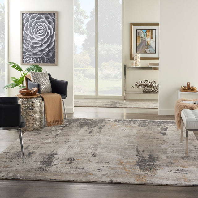 Nourison Tangra Tnr05 Cream Grey Rugs - Nourison - 99446783097