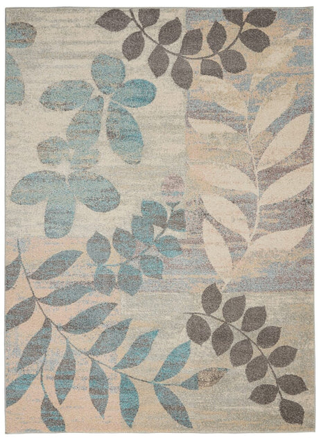 Nourison Tranquil Tra01 Ivory / Light Blue Rugs - Nourison - 99446483454