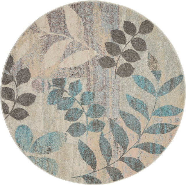 Nourison Tranquil Tra01 Ivory / Light Blue Rugs - Nourison - 99446483577