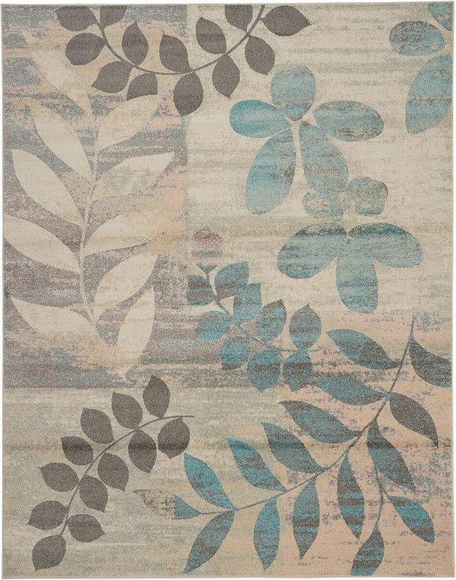 Nourison Tranquil Tra01 Ivory / Light Blue Rugs - Nourison - 99446483577