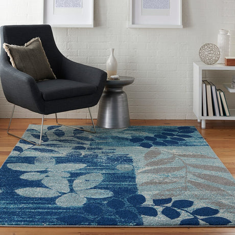 Nourison Tranquil Tra01 Navy / Light Blue Rugs - Nourison - 99446483584