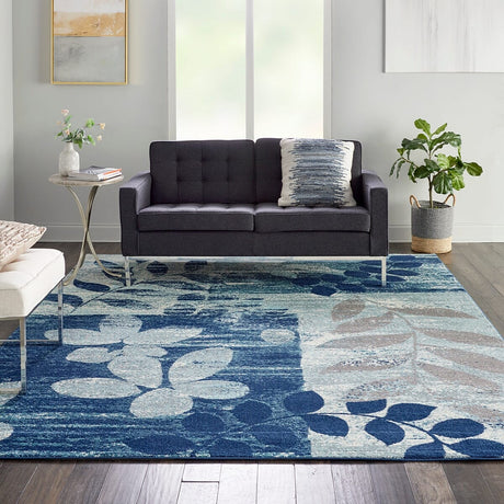 Nourison Tranquil Tra01 Navy / Light Blue Rugs - Nourison - 99446483584