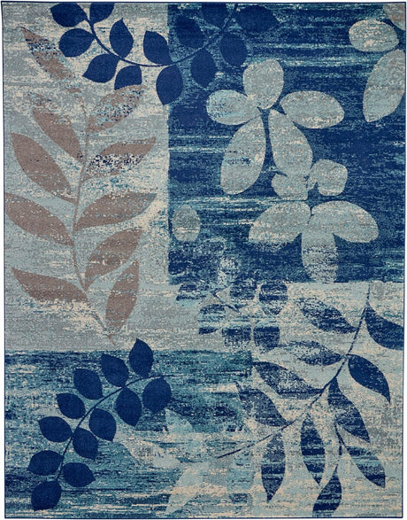 Nourison Tranquil Tra01 Navy / Light Blue Rugs - Nourison - 99446485816