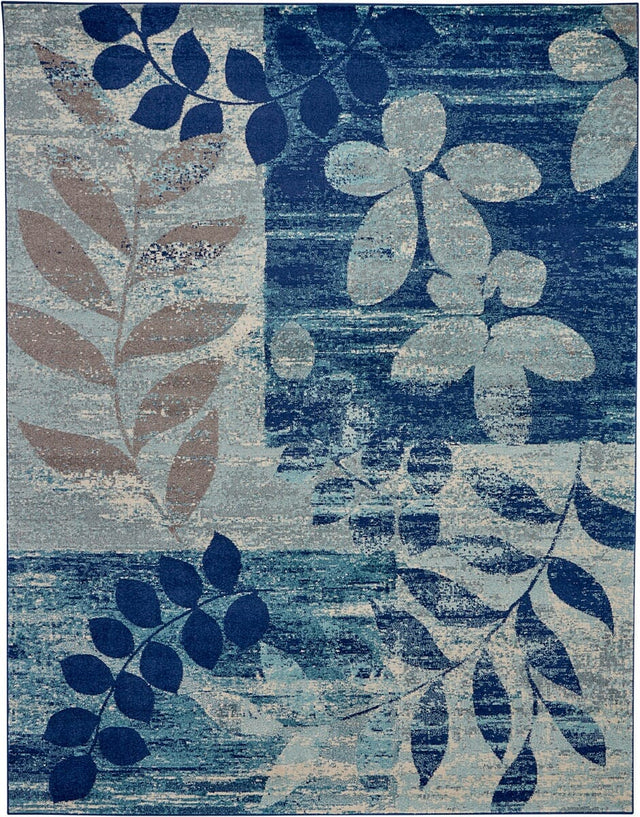 Nourison Tranquil Tra01 Navy / Light Blue Rugs - Nourison - 99446485816