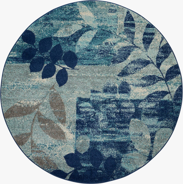 Nourison Tranquil Tra01 Navy / Light Blue Rugs - Nourison - 99446485816