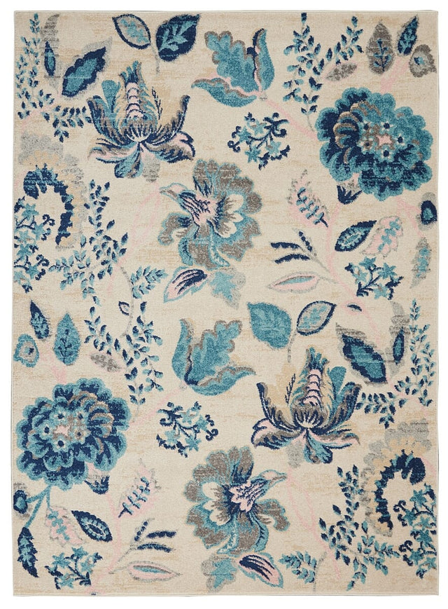 Nourison Tranquil Tra02 Ivory / Light Blue Rugs - Nourison - 99446483744