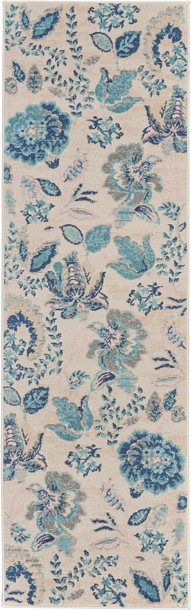 Nourison Tranquil Tra02 Ivory / Light Blue Rugs - Nourison - 99446483751