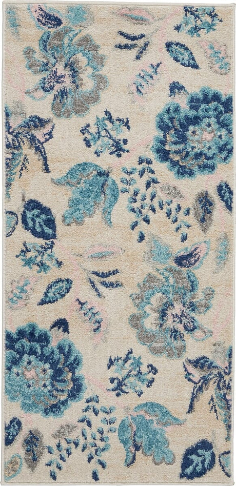 Nourison Tranquil Tra02 Ivory / Light Blue Rugs - Nourison - 99446483812