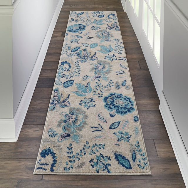 Nourison Tranquil Tra02 Ivory / Light Blue Rugs - Nourison - 99446483812