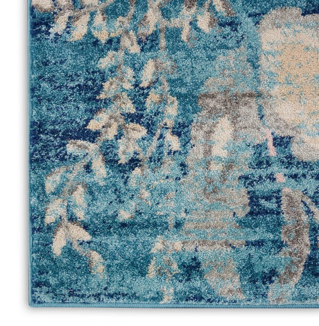 Nourison Tranquil Tra02 Turquoise Rugs - Nourison - 99446483843