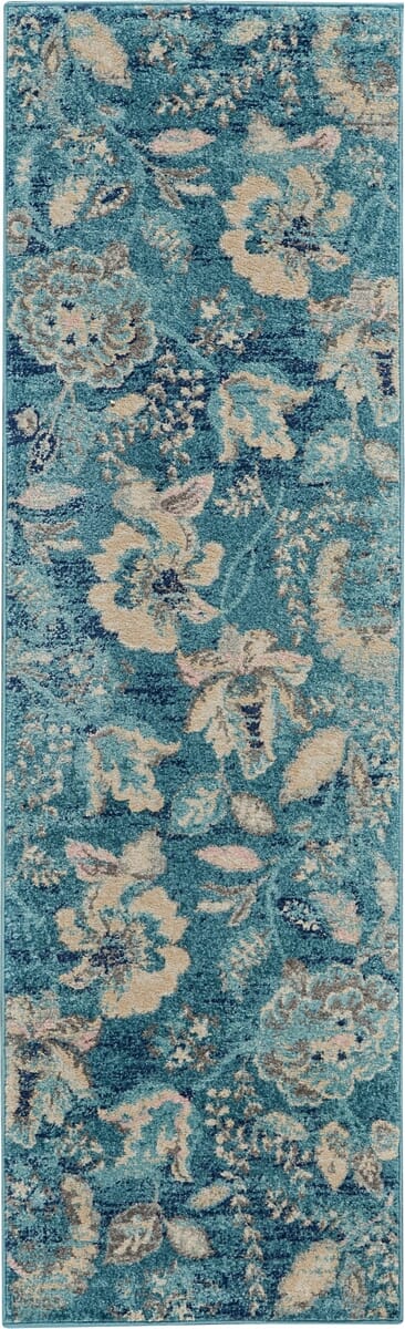 Nourison Tranquil Tra02 Turquoise Rugs - Nourison - 99446483850