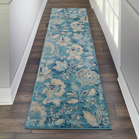 Nourison Tranquil Tra02 Turquoise Rugs - Nourison - 99446483959