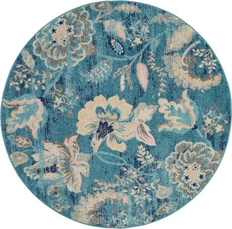 Nourison Tranquil Tra02 Turquoise Rugs - Nourison - 99446483959