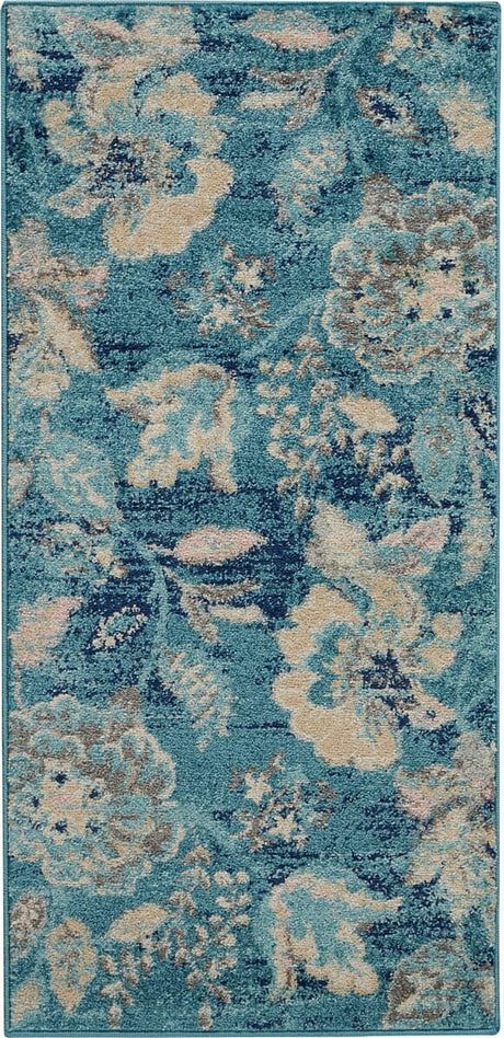 Nourison Tranquil Tra02 Turquoise Rugs - Nourison - 99446483959