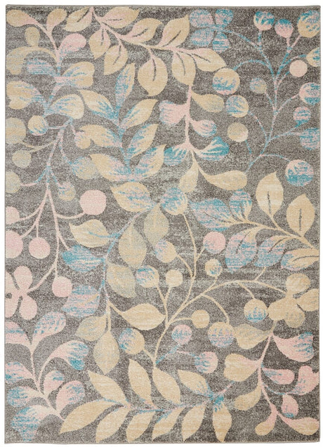 Nourison Tranquil Tra03 Grey / Beige Rugs - Nourison - 99446484079