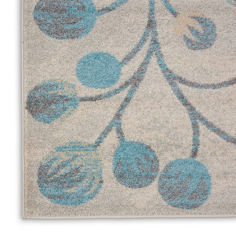 Nourison Tranquil Tra03 Ivory / Turquoise Rugs - Nourison - 99446484208