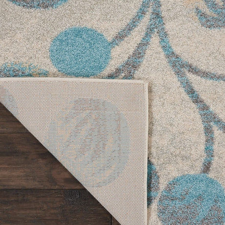 Nourison Tranquil Tra03 Ivory / Turquoise Rugs - Nourison - 99446484208