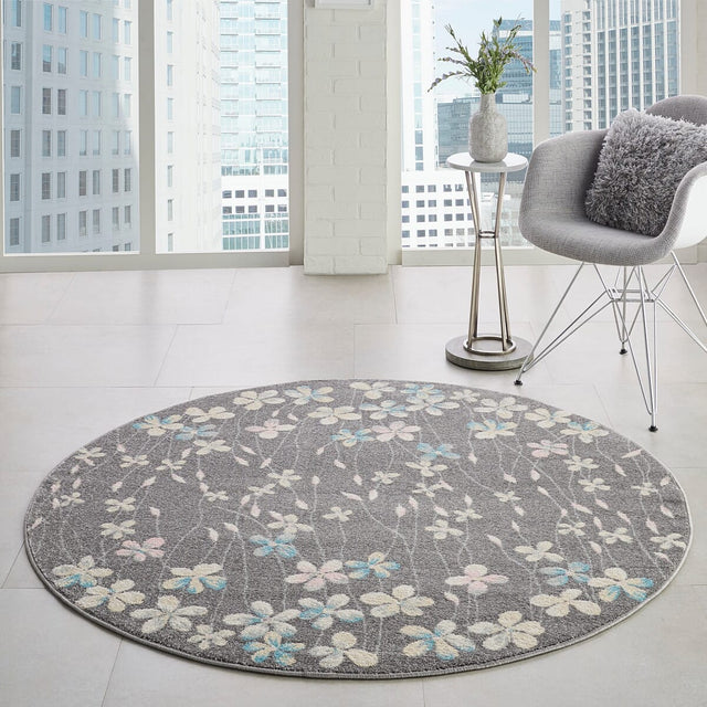 Nourison Tranquil Tra04 Grey / Beige Rugs - Nourison - 99446484628