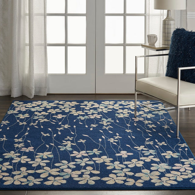 Nourison Tranquil Tra04 Navy Rugs - Nourison - 99446484383