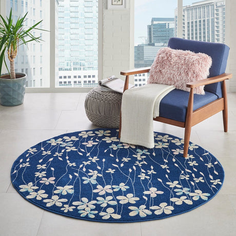 Nourison Tranquil Tra04 Navy Rugs - Nourison - 99446484499