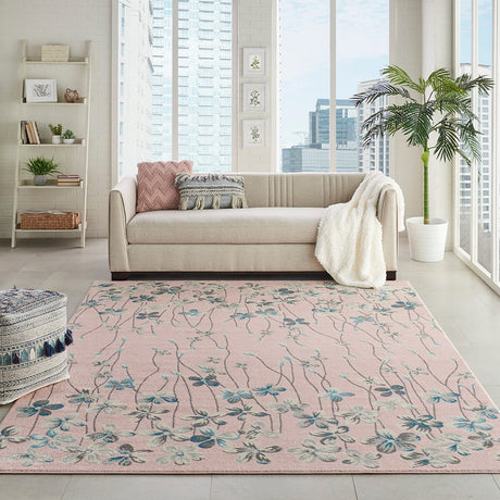 Nourison Tranquil Tra04 Pink Rugs - Nourison - 99446484659