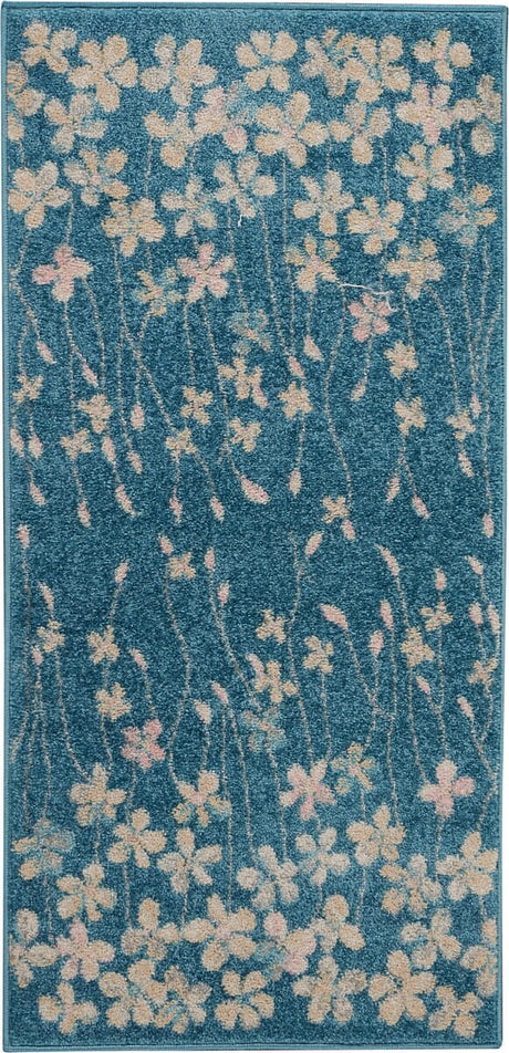 Nourison Tranquil Tra04 Turquoise Rugs - Nourison - 99446485007