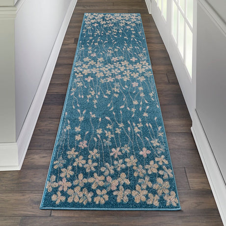 Nourison Tranquil Tra04 Turquoise Rugs - Nourison - 99446485007