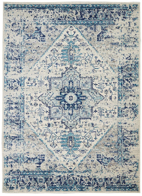 Nourison Tranquil Tra06 Ivory / Light Blue Rugs - Nourison - 99446485502