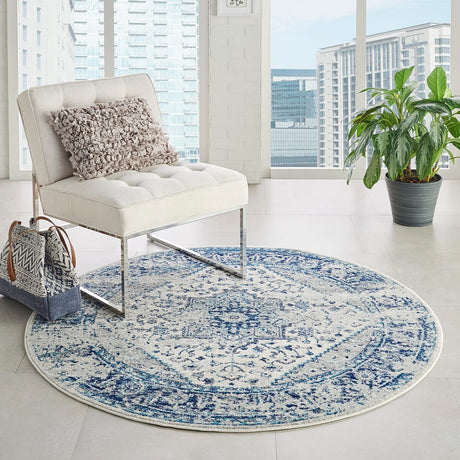 Nourison Tranquil Tra06 Ivory / Light Blue Rugs - Nourison - 99446808486