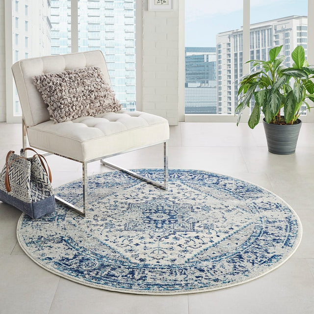 Nourison Tranquil Tra06 Ivory / Light Blue Rugs - Nourison - 99446808486