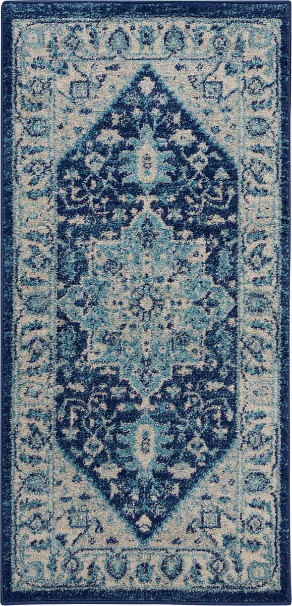 Nourison Tranquil Tra06 Ivory / Navy Rugs - Nourison - 99446485342