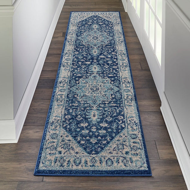 Nourison Tranquil Tra06 Ivory / Navy Rugs - Nourison - 99446485342