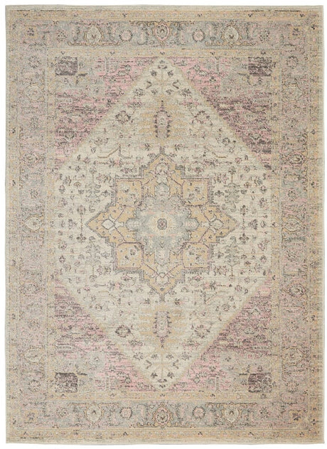 Nourison Tranquil Tra06 Ivory / Pink Rugs - Nourison - 99446485403