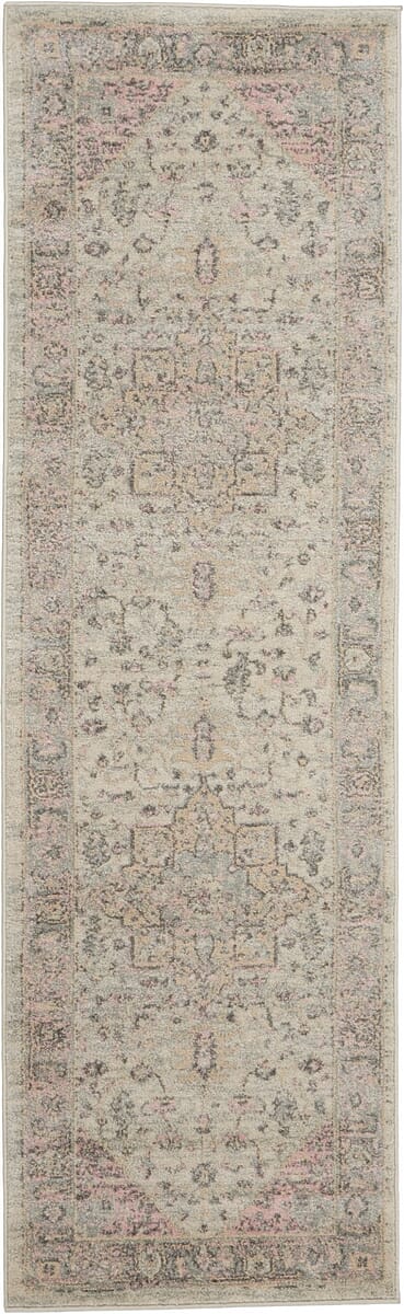 Nourison Tranquil Tra06 Ivory / Pink Rugs - Nourison - 99446485427