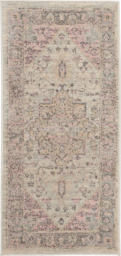 Nourison Tranquil Tra06 Ivory / Pink Rugs - Nourison - 99446485496