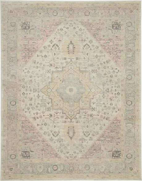 Nourison Tranquil Tra06 Ivory / Pink Rugs - Nourison - 99446485496